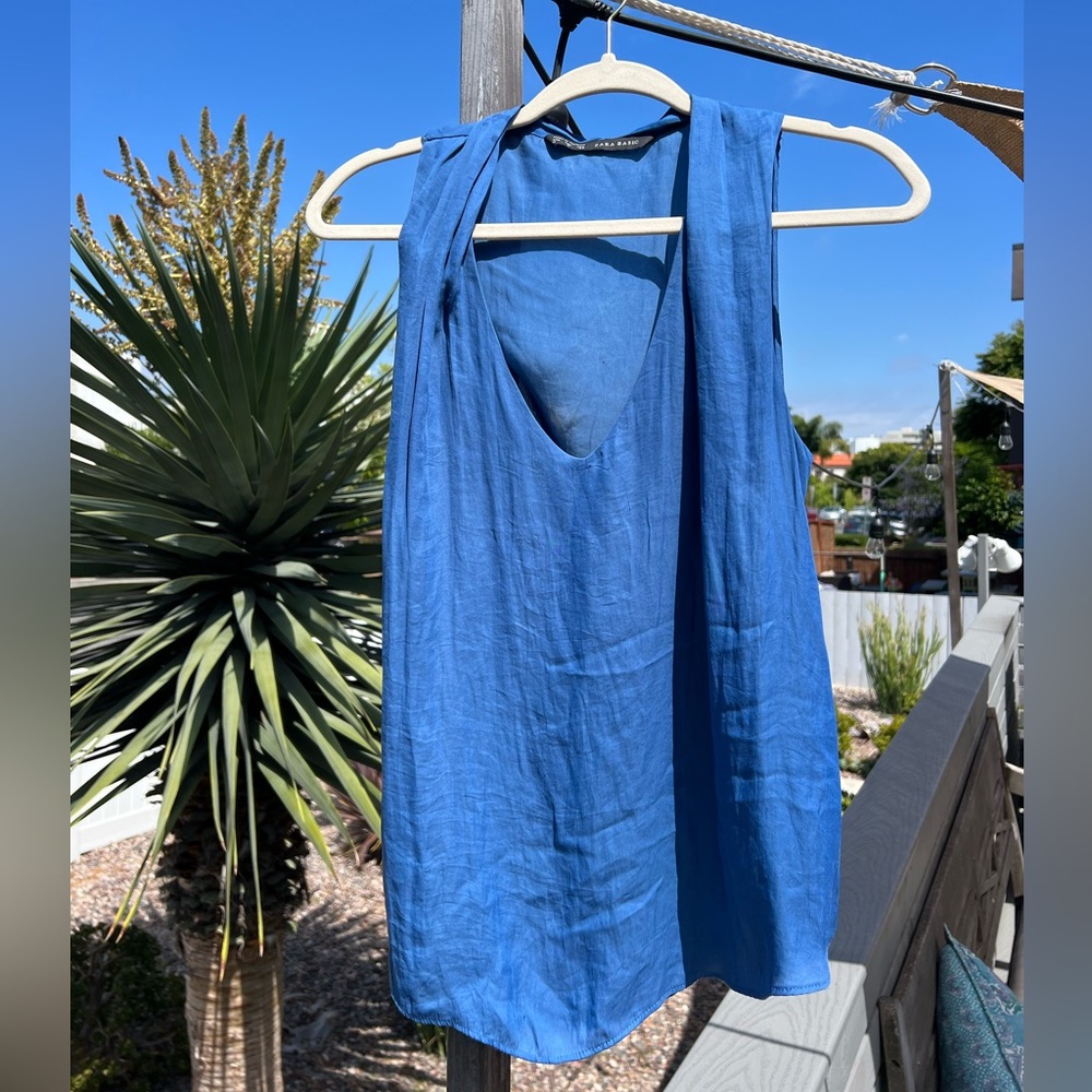 Zara silk blue shirt